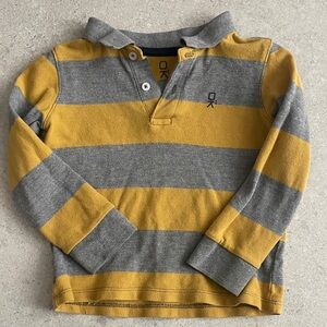 Kids Polo Shirt in Gray and Yellow Stripes